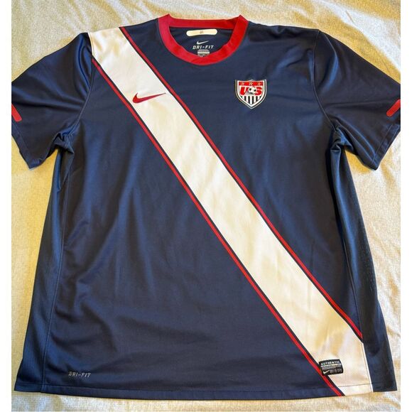 Nike Air Size 2XL USA Soccer Jersey Dri-Fit 2010 World Cup Men Used 369253-451 - Picture 1 of 9